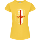 Helmet Gym England Flag St Georges Day Womens Petite Cut T-Shirt Yellow