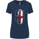 Helmet Gym England Flag St Georges Day Womens Wider Cut T-Shirt Navy Blue