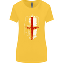 Helmet Gym England Flag St Georges Day Womens Wider Cut T-Shirt Yellow