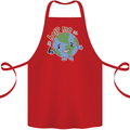 Help Me Climate Change Environment Cotton Apron 100% Organic Red