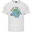 Help Me Climate Change Environment Kids T-Shirt Childrens White