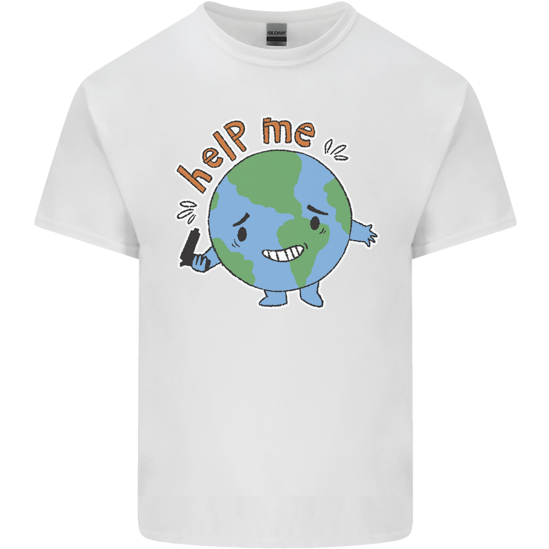 Help Me Climate Change Environment Kids T-Shirt Childrens White