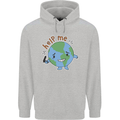 Help Me Climate Change Environment Mens 80% Cotton Hoodie Sports Grey