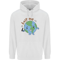 Help Me Climate Change Environment Mens 80% Cotton Hoodie White