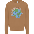 Help Me Climate Change Environment Mens Sweatshirt Jumper Caramel Latte