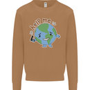 Help Me Climate Change Environment Mens Sweatshirt Jumper Caramel Latte