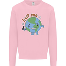 Help Me Climate Change Environment Mens Sweatshirt Jumper Light Pink