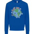 Help Me Climate Change Environment Mens Sweatshirt Jumper Royal Blue