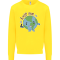 Help Me Climate Change Environment Mens Sweatshirt Jumper Yellow