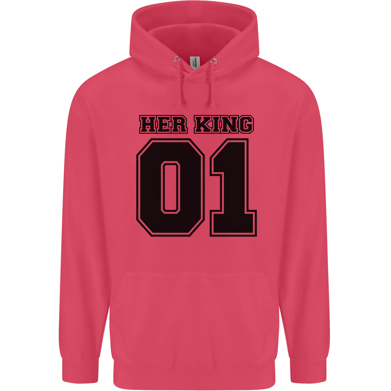 Her King Funny Valentines Day Childrens Kids Hoodie Heliconia