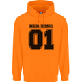 Her King Funny Valentines Day Childrens Kids Hoodie Orange