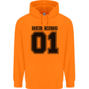 Her King Funny Valentines Day Childrens Kids Hoodie Orange