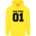 Her King Funny Valentines Day Childrens Kids Hoodie Yellow