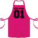 Her King Funny Valentines Day Cotton Apron 100% Organic Pink