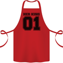 Her King Funny Valentines Day Cotton Apron 100% Organic Red