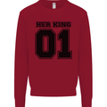 Her King Funny Valentines Day Kids Sweatshirt Jumper Red