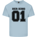 Her King Funny Valentines Day Kids T-Shirt Childrens Light Blue