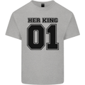 Her King Funny Valentines Day Kids T-Shirt Childrens Sports Grey