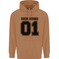Her King Funny Valentines Day Mens 80% Cotton Hoodie Caramel Latte