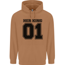 Her King Funny Valentines Day Mens 80% Cotton Hoodie Caramel Latte