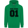 Her King Funny Valentines Day Mens 80% Cotton Hoodie Irish Green