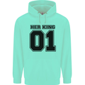 Her King Funny Valentines Day Mens 80% Cotton Hoodie Peppermint