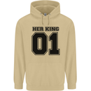 Her King Funny Valentines Day Mens 80% Cotton Hoodie Sand