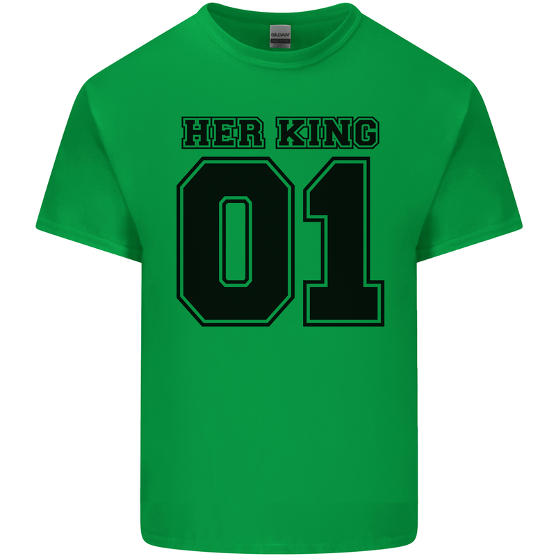 Her King Funny Valentines Day Mens Cotton T-Shirt Tee Top Irish Green