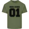 Her King Funny Valentines Day Mens Cotton T-Shirt Tee Top Military Green