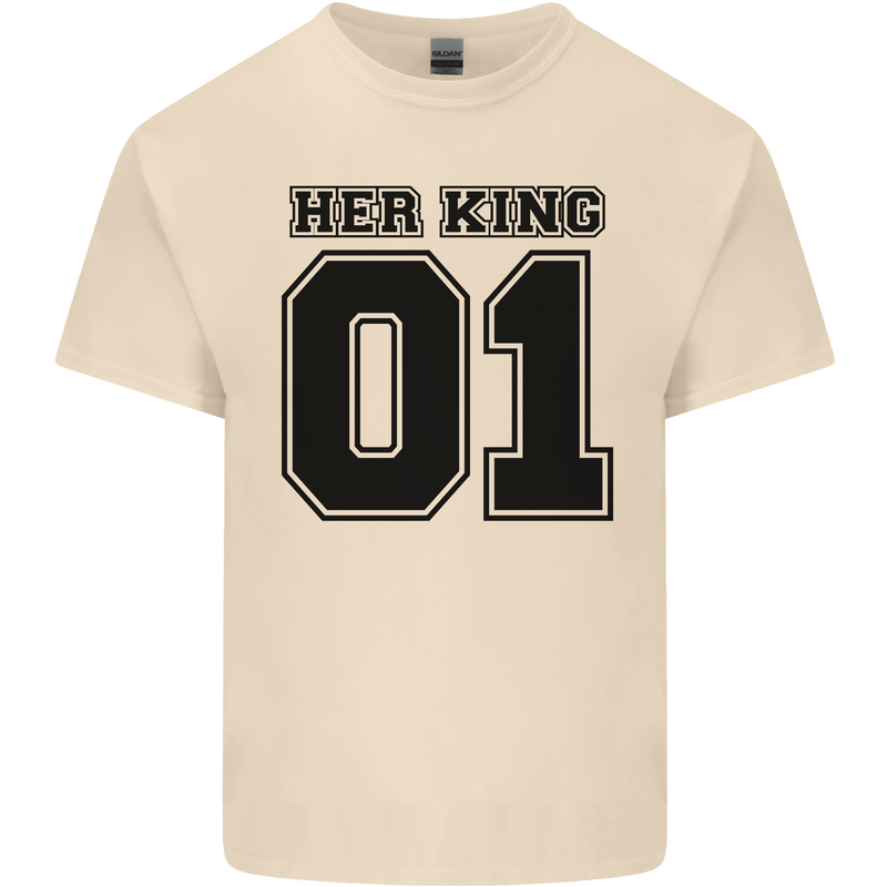 Her King Funny Valentines Day Mens Cotton T-Shirt Tee Top Natural