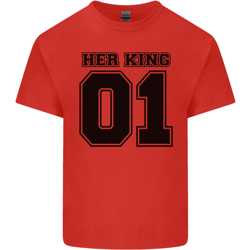 Her King Funny Valentines Day Mens Cotton T-Shirt Tee Top Red