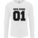 Her King Funny Valentines Day Mens Long Sleeve T-Shirt White