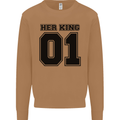 Her King Funny Valentines Day Mens Sweatshirt Jumper Caramel Latte