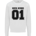 Her King Funny Valentines Day Mens Sweatshirt Jumper White