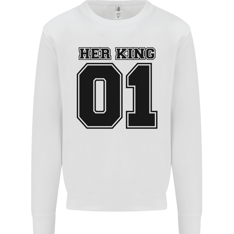 Her King Funny Valentines Day Mens Sweatshirt Jumper White