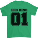 Her King Funny Valentines Day Mens T-Shirt 100% Cotton Irish Green