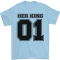 Her King Funny Valentines Day Mens T-Shirt 100% Cotton Light Blue