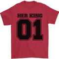 Her King Funny Valentines Day Mens T-Shirt 100% Cotton Red