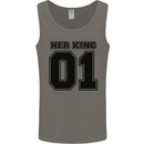 Her King Funny Valentines Day Mens Vest Tank Top Charcoal