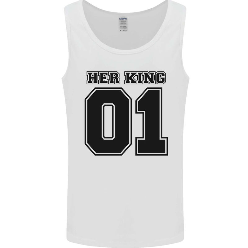 Her King Funny Valentines Day Mens Vest Tank Top White