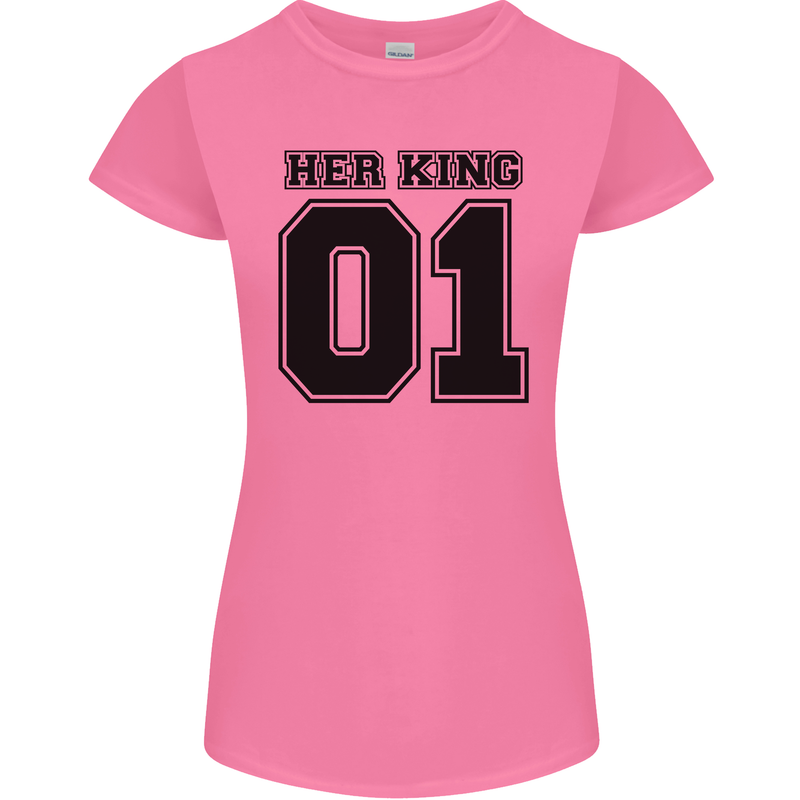 Her King Funny Valentines Day Womens Petite Cut T-Shirt Azalea