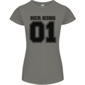 Her King Funny Valentines Day Womens Petite Cut T-Shirt Charcoal