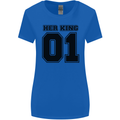 Her King Funny Valentines Day Womens Wider Cut T-Shirt Royal Blue