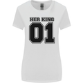 Her King Funny Valentines Day Womens Wider Cut T-Shirt White