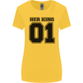 Her King Funny Valentines Day Womens Wider Cut T-Shirt Yellow