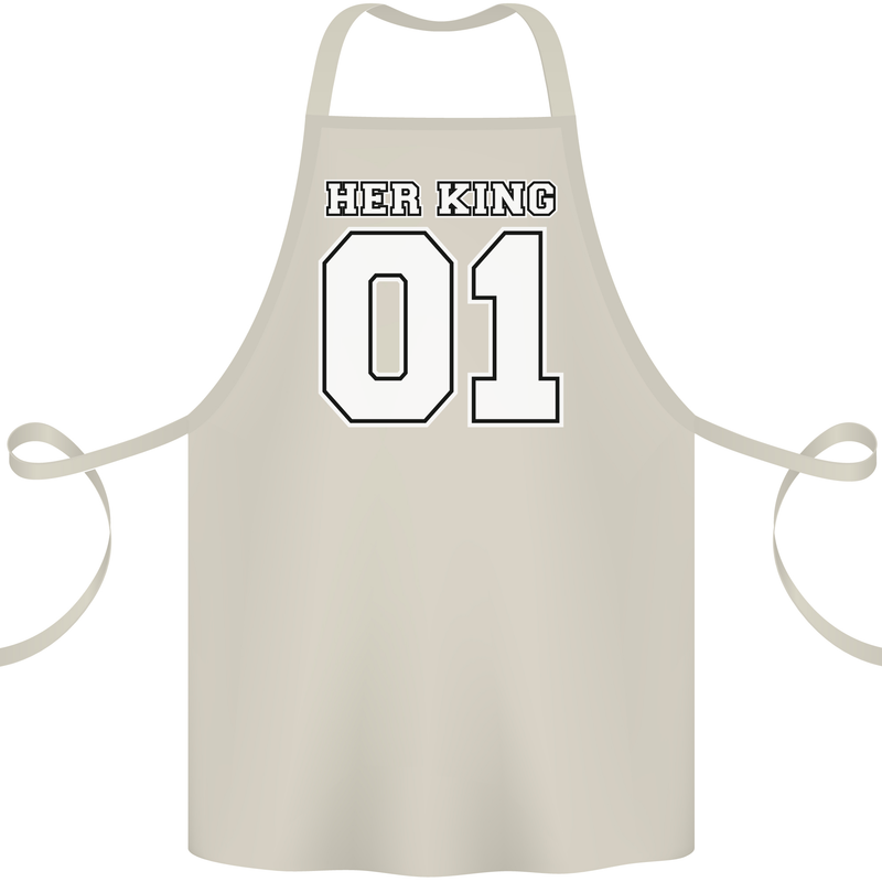 Her King Funny Wedding Anniversary Cotton Apron 100% Organic Natural