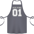 Her King Funny Wedding Anniversary Cotton Apron 100% Organic Steel