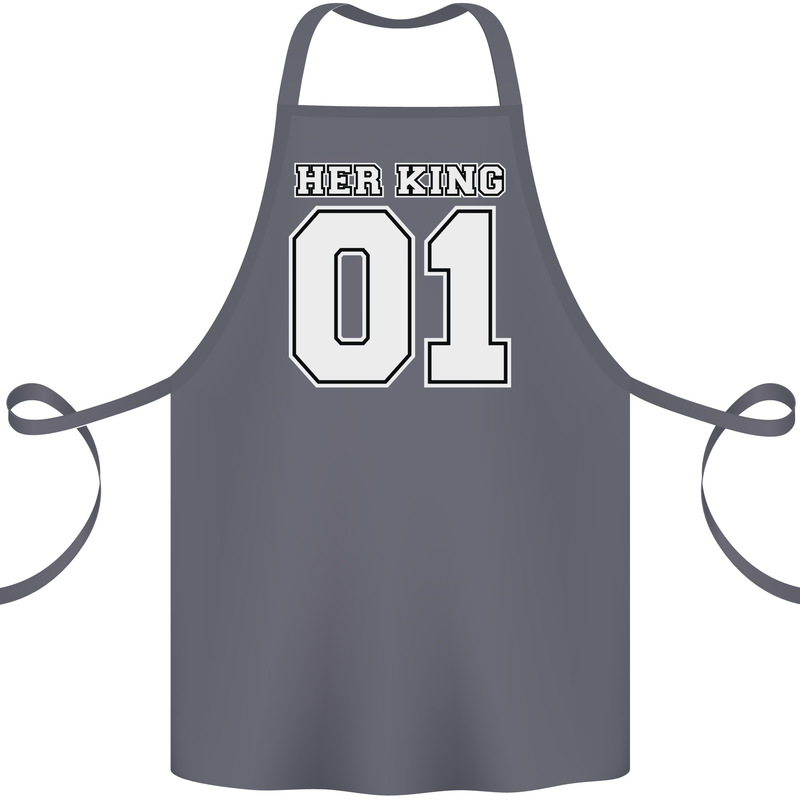 Her King Funny Wedding Anniversary Cotton Apron 100% Organic Steel