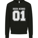 Her King Funny Wedding Anniversary Kids Sweatshirt Jumper Black