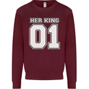 Her King Funny Wedding Anniversary Kids Sweatshirt Jumper Maroon